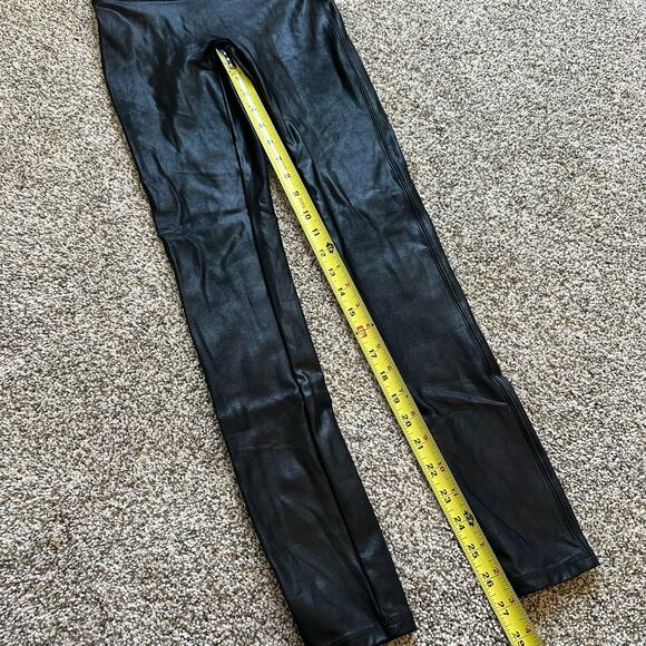 SPANX black faux leather leggings size S - Picture 9 of 11
